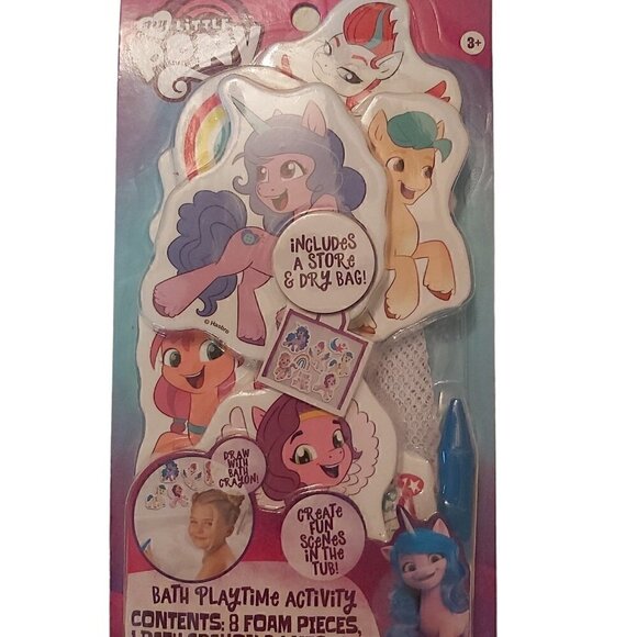 2PK My Little Pony/Frozen 8 Foam Pcs Bath Playtime Activity W/Mesh Bag - Picture 5 of 5
